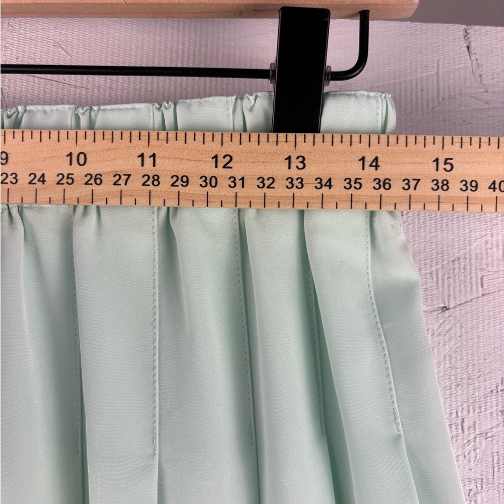 VTG Susan Bristol New Traditions Pleated Mint Midi Skirt Medium Made in USA - Picture 6 of 7